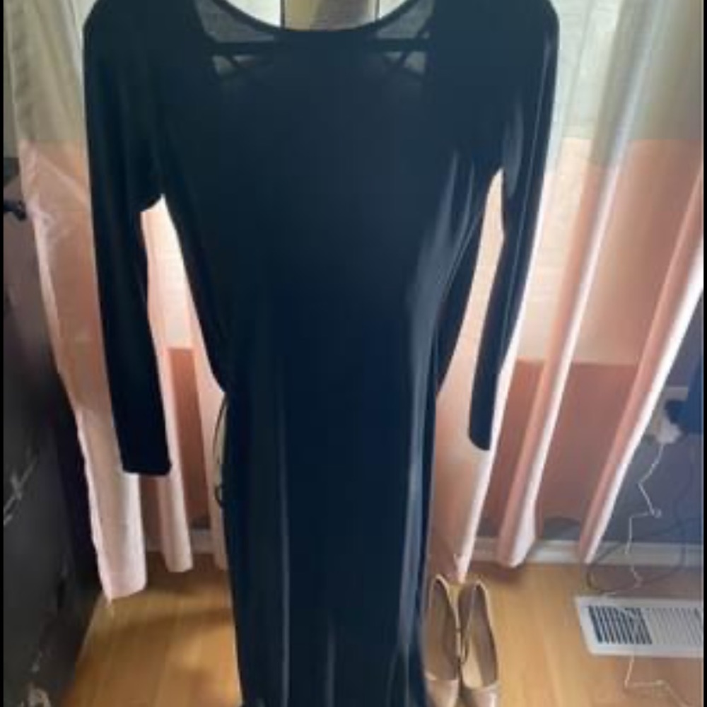 Backless all black cocktail dress